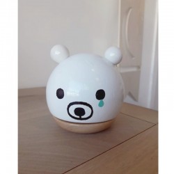 cadeau unique bébé ours blanc boite musicale en bois