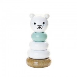 jouet en bois à empilert ours blanc bébé