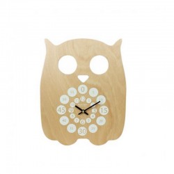 Horloge éducative en bois reine mère hibou cadran blanc pour enfant sur gifty baby