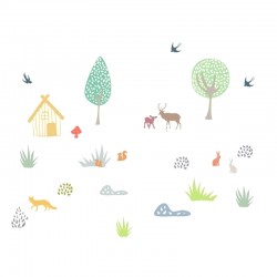 Sticker bebe enfant pour chambre nature les animaux de la forêt par art for kids
